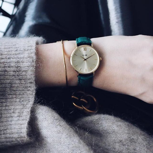 Montre CLUSE Minuit Gold Green Velvet CL30040 - PRECIOVS
