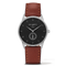 Montre Paul Hewitt Signature Line Black Sea Acier Inoxydable Bracelet Cuir Marron PH-M1-S-B-1M - PRECIOVS
