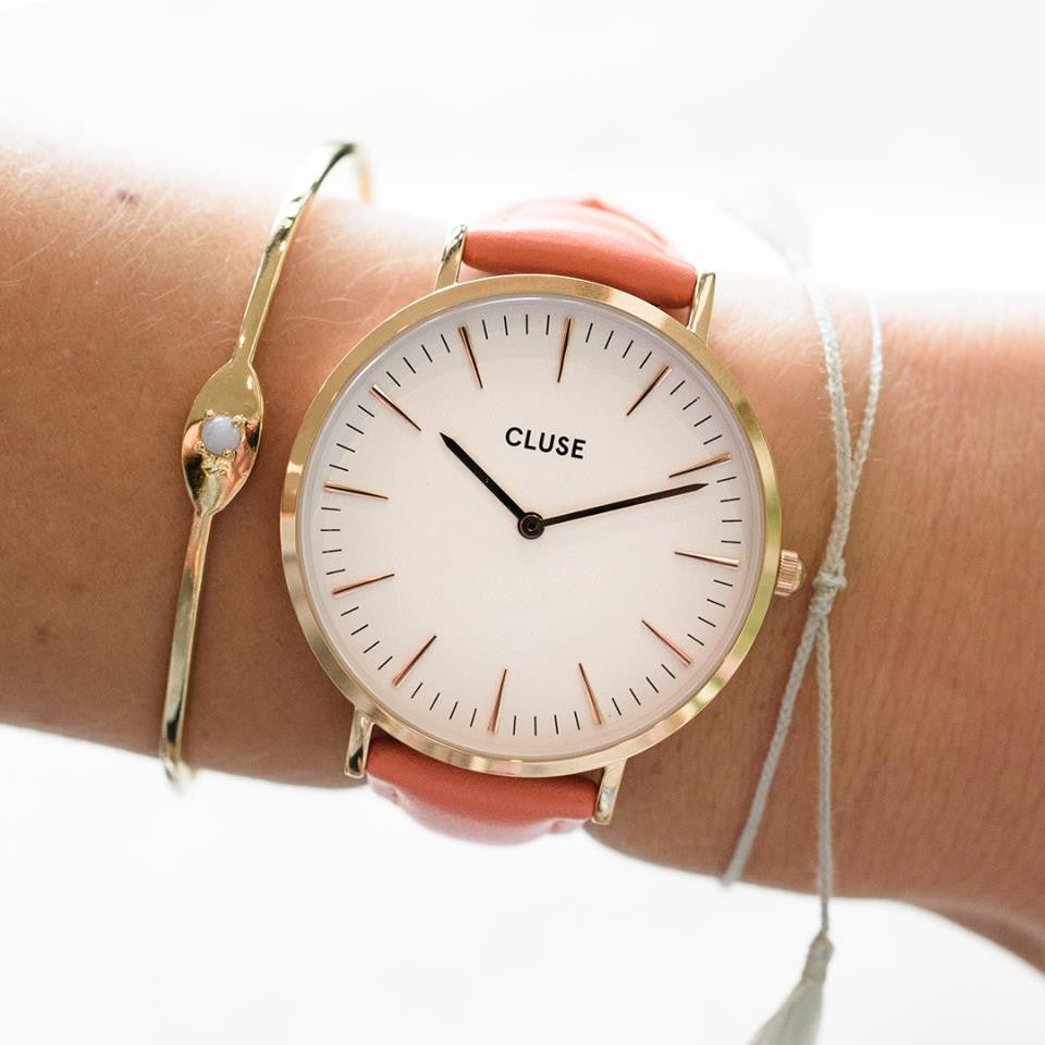 Montre CLUSE La Bohème Rose Gold White/Flamingo CL18032 - PRECIOVS