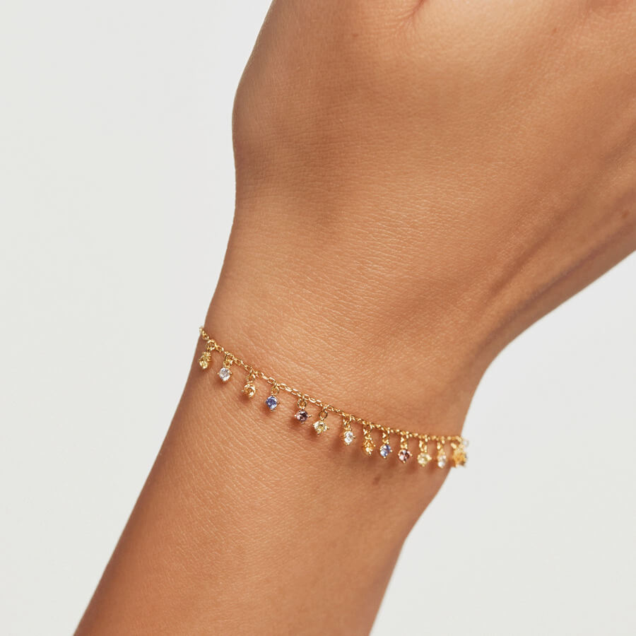 Bracelet PDPaola Willow argent plaqué or et pierres précieuses - PRECIOVS