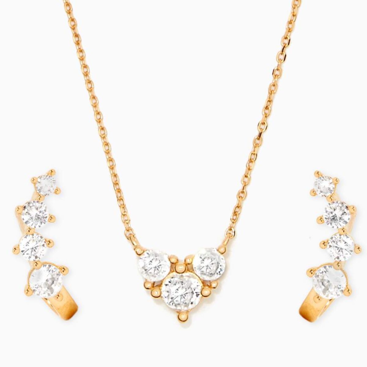 Ensemble PDPaola The Forever Set collier et boucles d'oreilles argent plaqué or - PRECIOVS