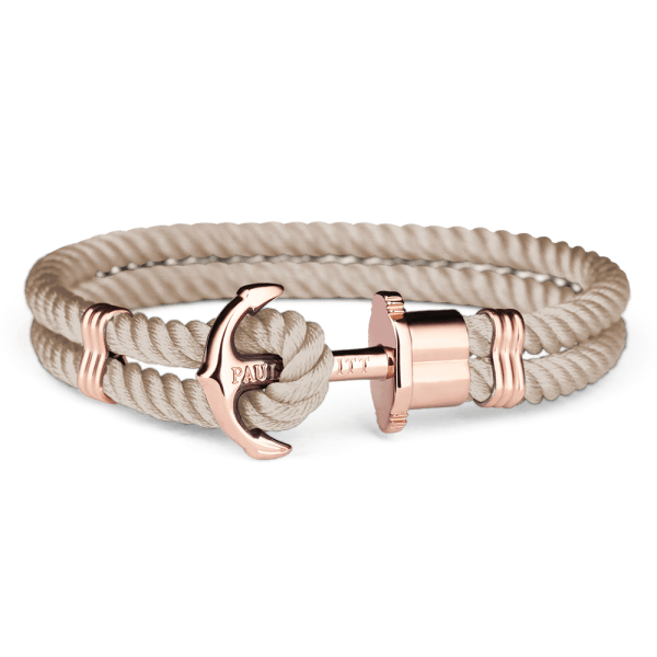 Bracelet Paul Hewitt Ancre PHREP Or Rose Nylon Hazelnut - PRECIOVS