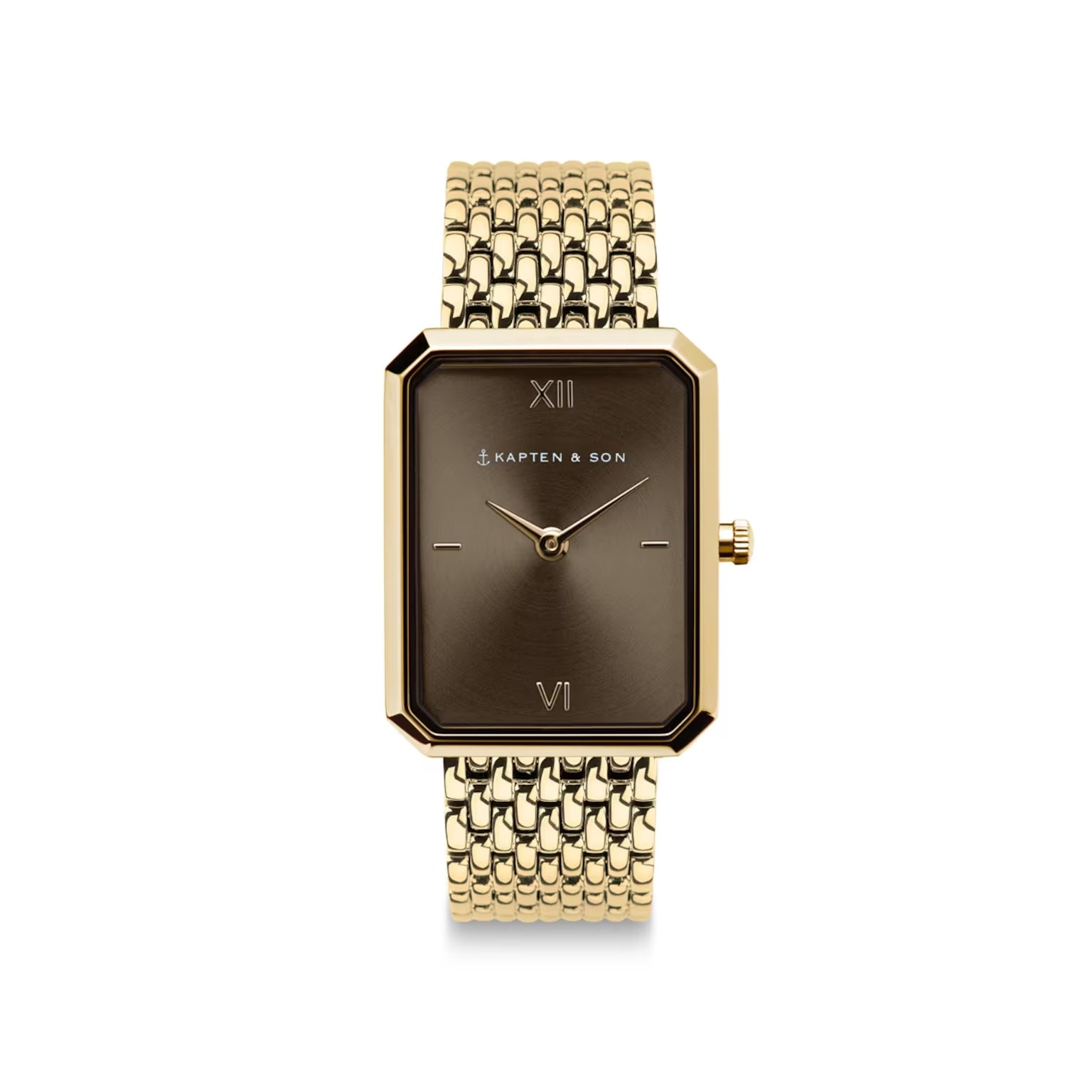 Montre Kapten & Son Grace Gold Brown Woven Steel - PRECIOVS