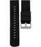 Bracelet de montres Oozoo Smartwatch Silicone Noir boucle argent - PRECIOVS