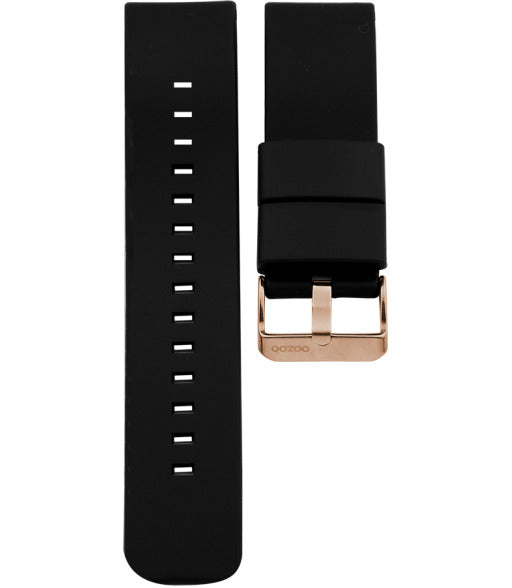 Bracelet de montres Oozoo Smartwatch Silicone Noir boucle or rose - PRECIOVS