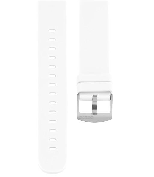 Bracelet de montres Oozoo Smartwatch Silicone Blanc boucle argent - PRECIOVS