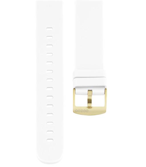 Bracelet de montres Oozoo Smartwatch Silicone Blanc boucle or jaune - PRECIOVS