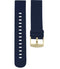 Bracelet de montres Oozoo Smartwatch Silicone Bleu Marine boucle or jaune - PRECIOVS
