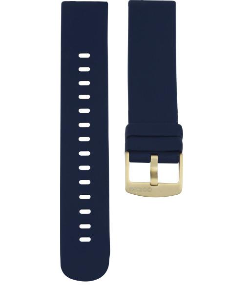 Bracelet de montres Oozoo Smartwatch Silicone Bleu Marine boucle or jaune - PRECIOVS