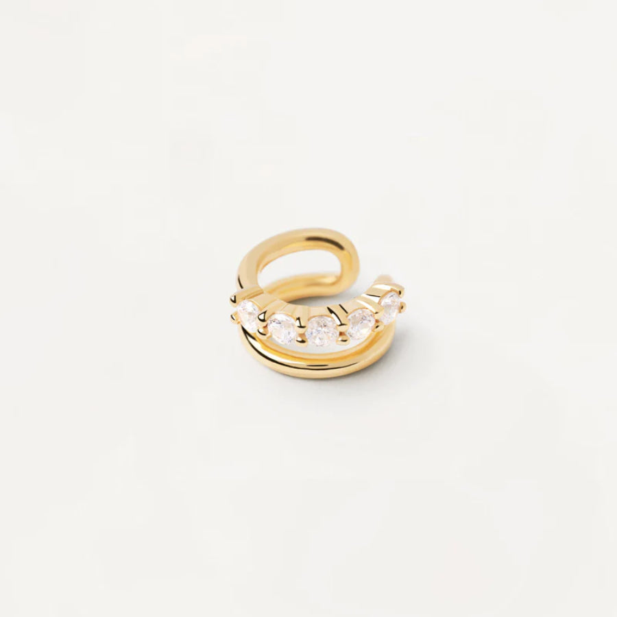 Earcuff PDPaola Alexia argent plaqué or et zircons blancs - PRECIOVS