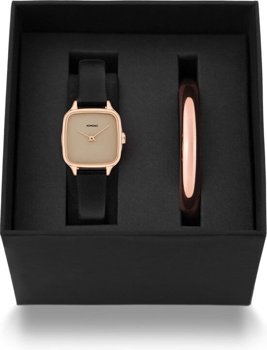 Coffret Komono Montre Kate black rose et jonc - PRECIOVS