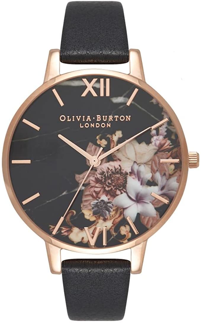 Montre Olivia Burton Marbre Floral Black & Rose Gold Floral OB16CS01 - PRECIOVS