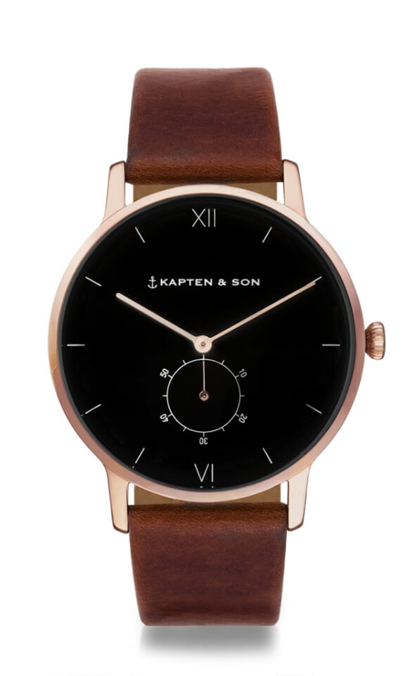 Montre Kapten & Son Heritage Black Brown Leather - PRECIOVS