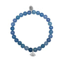Bracelet CO88 Perles en Jade bleu avec motif fleur de lotus 8CB-17040 - PRECIOVS