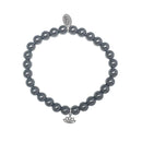 Bracelet CO88 Perles en Hématite avec motif fleur de lotus 8CB-17047 - PRECIOVS