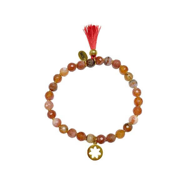 Bracelet CO88 Perles en Agate avec motif Fleur 8CB-40017 - PRECIOVS