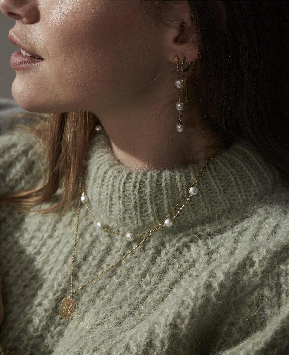 Collier Rosefield The Jane Liquid Multi Pearl Chocker Gold J176 - PRECIOVS