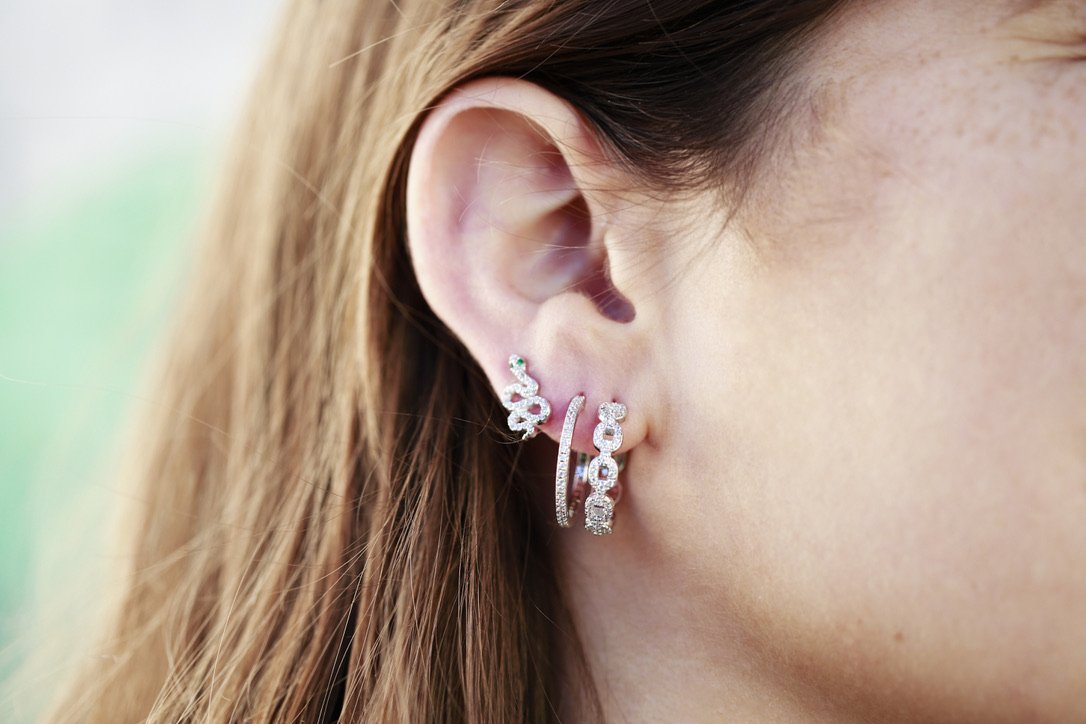 Boucle d'oreilles I.Ma.Gi.N Jewels Bo Big Snake White Or Jaune - PRECIOVS