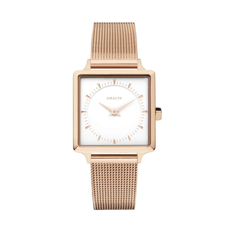 Montre Amalys Joy Mesh Rose Gold/White AMW-001 - PRECIOVS