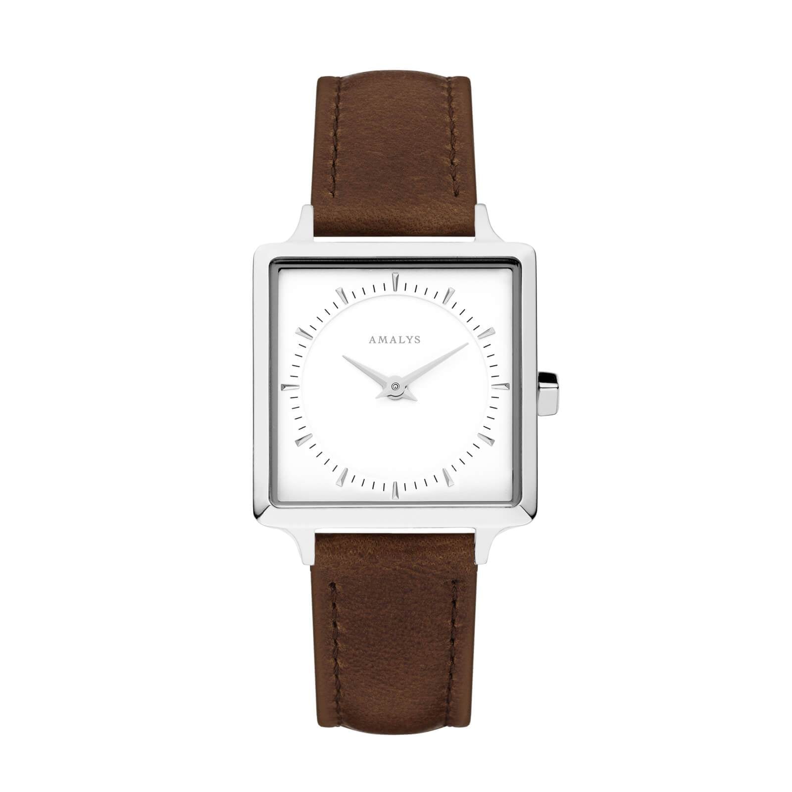 Montre Amalys Lila Silver/White Tobacco Brown AMW-009 - PRECIOVS