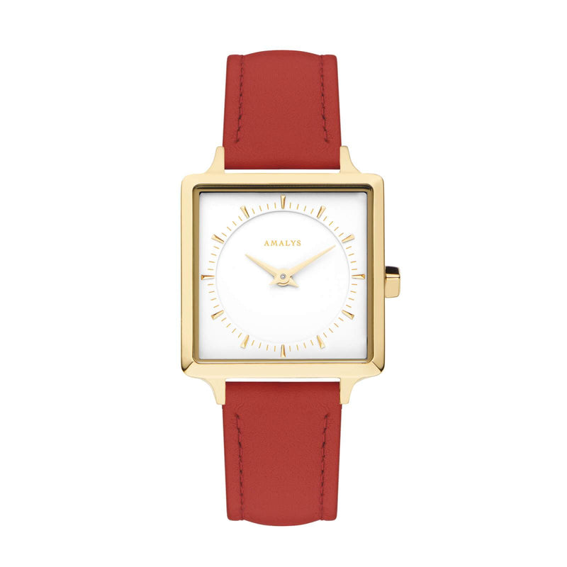 Montre Amalys Adeline Gold/White Red AMW-012 - PRECIOVS