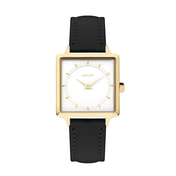 Montre Amalys Diane Gold/White Black Suede AMW-013 - PRECIOVS