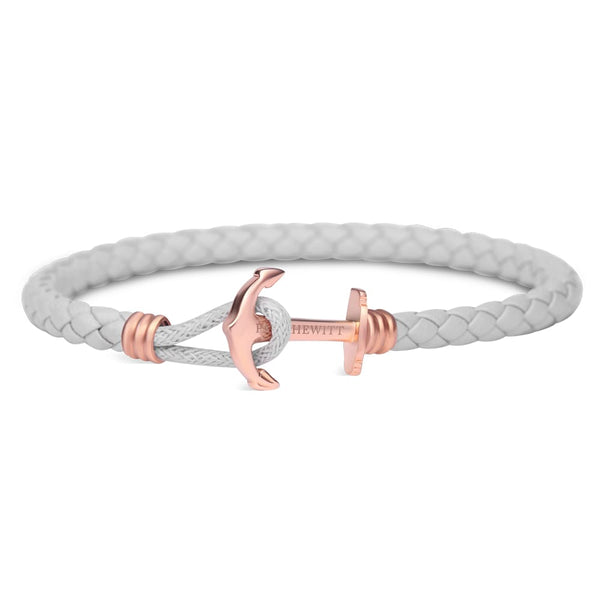 Bracelet Paul Hewitt Ancre PHREP Lite IP Or Rosé Cuir Gris - PRECIOVS