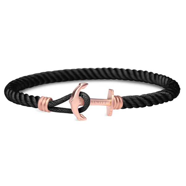 Bracelet Paul Hewitt Ancre PHREP Lite IP Or Rosé Nylon Noir - PRECIOVS