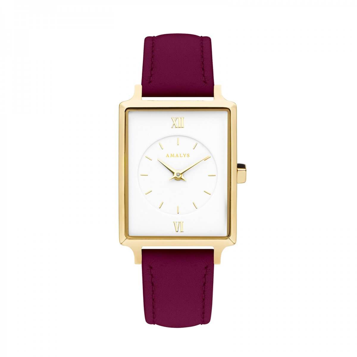 Montre Amalys April Gold/White framboise - PRECIOVS