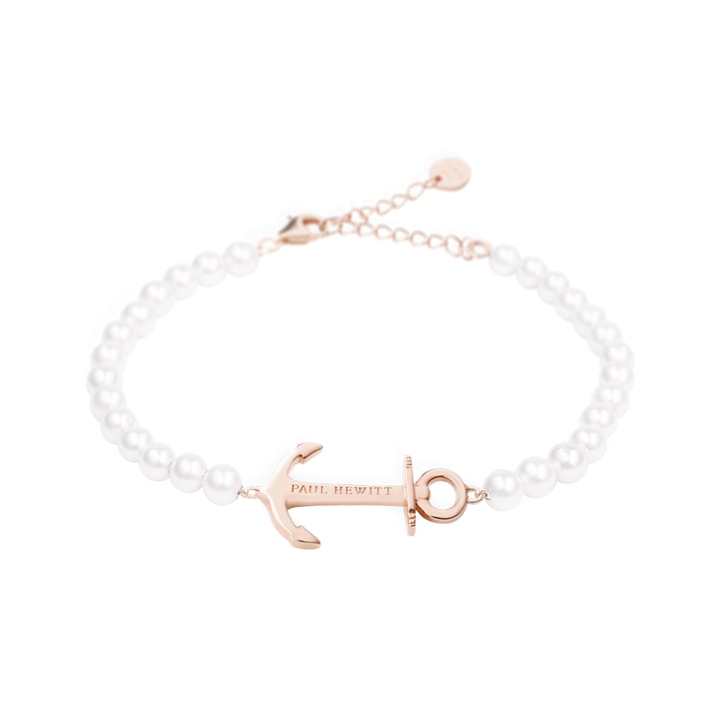 Bracelet Paul Hewitt Anchor Spirit Pearl IP Or Rosé - PRECIOVS