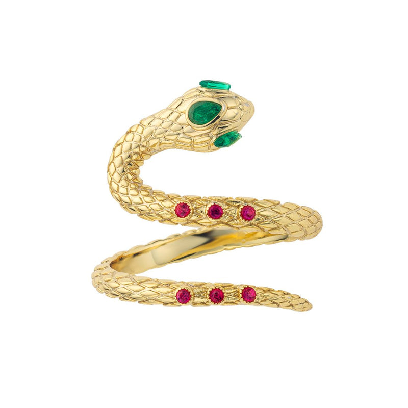 Bague MYA BAY Green Fuchsia Snake BA-270.G - PRECIOVS