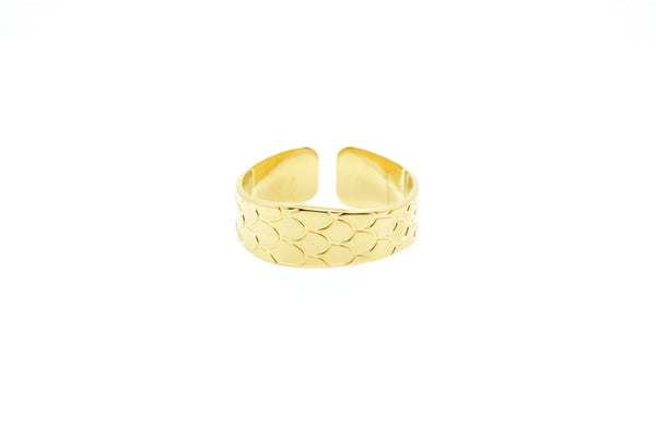 Bague ajustable MYA BAY Bague texture python BA-29 G - PRECIOVS