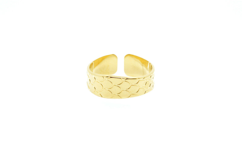 Bague ajustable MYA BAY Bague texture python BA-29 G - PRECIOVS