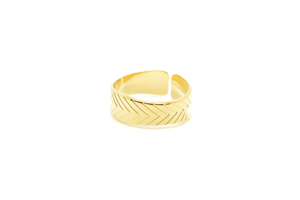 Bague ajustable MYA BAY Bague texture feuille BA-30.G - PRECIOVS