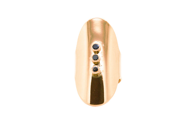 Bague MYA BAY Bague ovale, 3 pierres noires BA-36.P - PRECIOVS