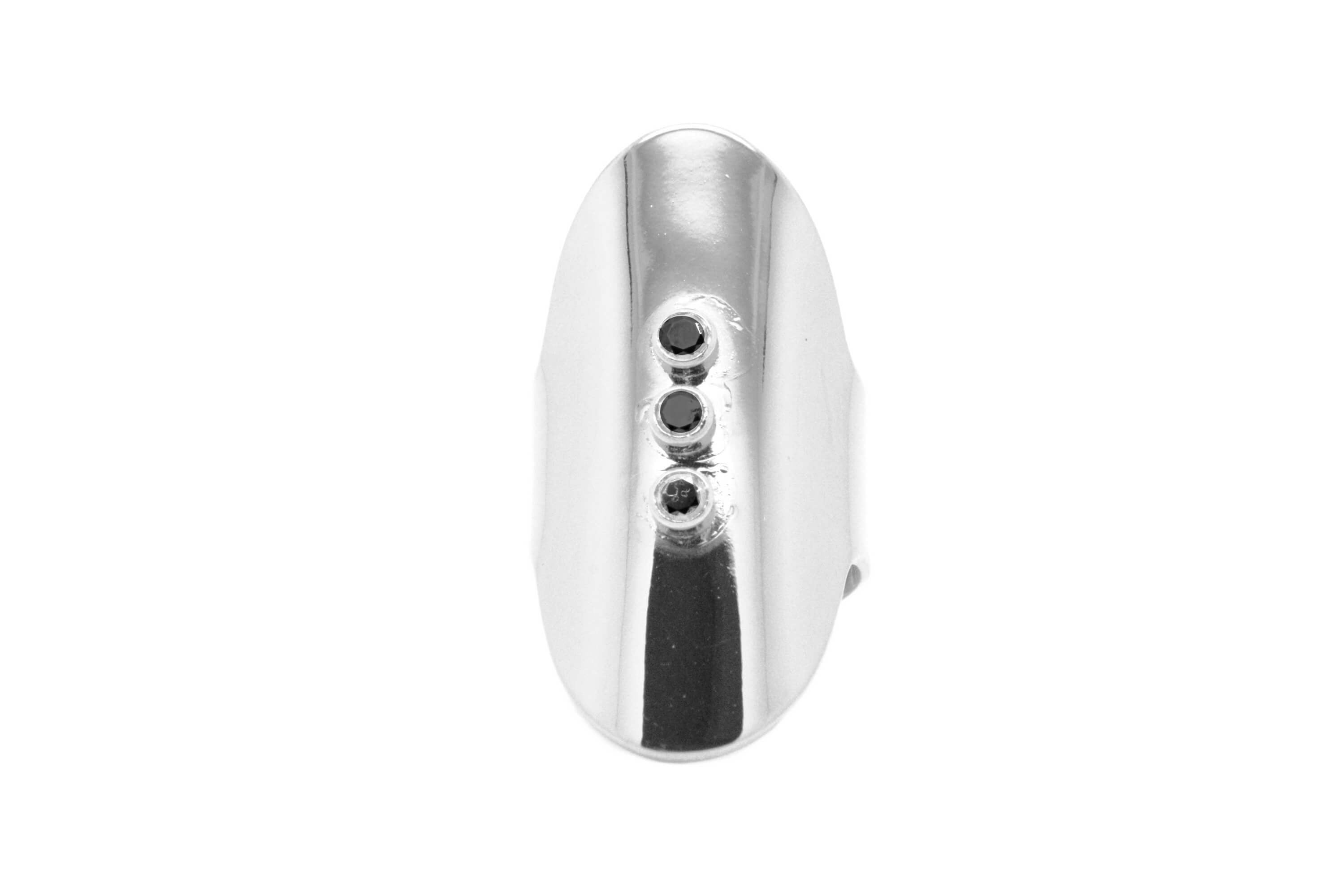 Bague MYA BAY Bague ovale, 3 pierres noires BA-36.S - PRECIOVS