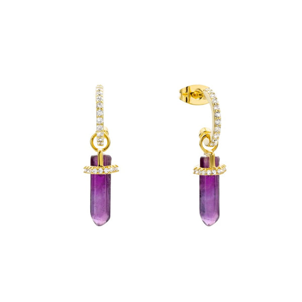 Boucles d'oreilles MYA BAY Purple Crystal BO-181.G - PRECIOVS