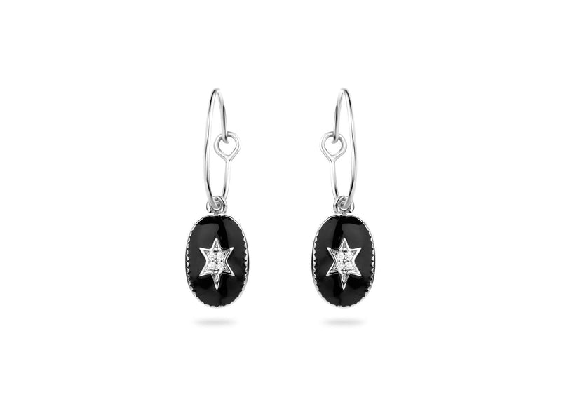 Boucles d'oreilles MYA BAY Étoile du nord , émaillée noir BO-24.S - PRECIOVS