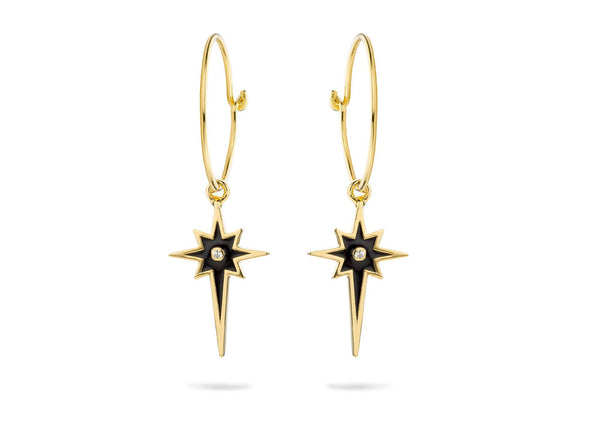 Boucles d'oreilles MYA BAY Comète - Email noir BO-31.G - PRECIOVS
