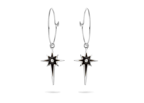 Boucles d'oreilles MYA BAY Comète - Email noir BO-31.S - PRECIOVS