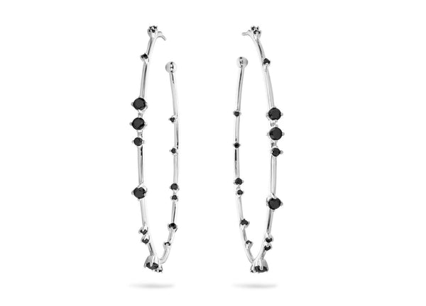 Boucles d'oreilles MYA BAY Hoops - Pierres noires BO-32.S - PRECIOVS