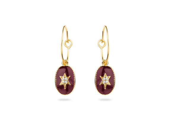 Boucles d'oreilles MYA BAY Etoile du nord - Emaillée bordeaux BO-36.G - PRECIOVS