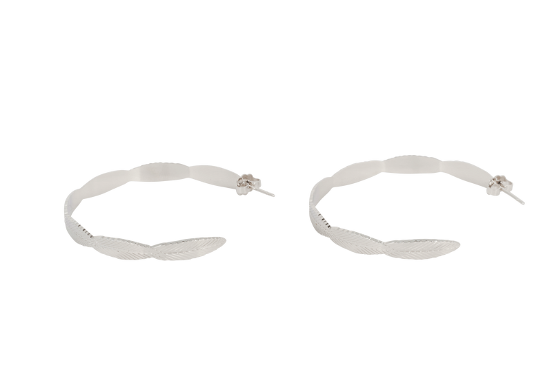 Boucles d'oreilles MYA BAY Grandes Créoles feuilles BO-FE-02.S - PRECIOVS