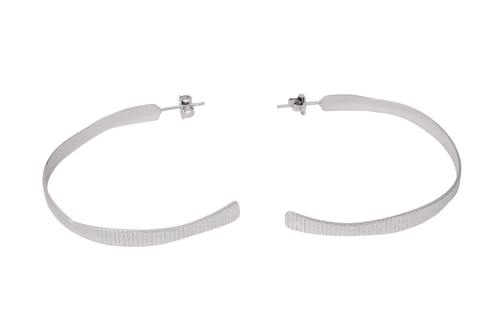 Boucles d'oreilles MYA BAY Grandes créoles, texture strie BOC-04.S - PRECIOVS