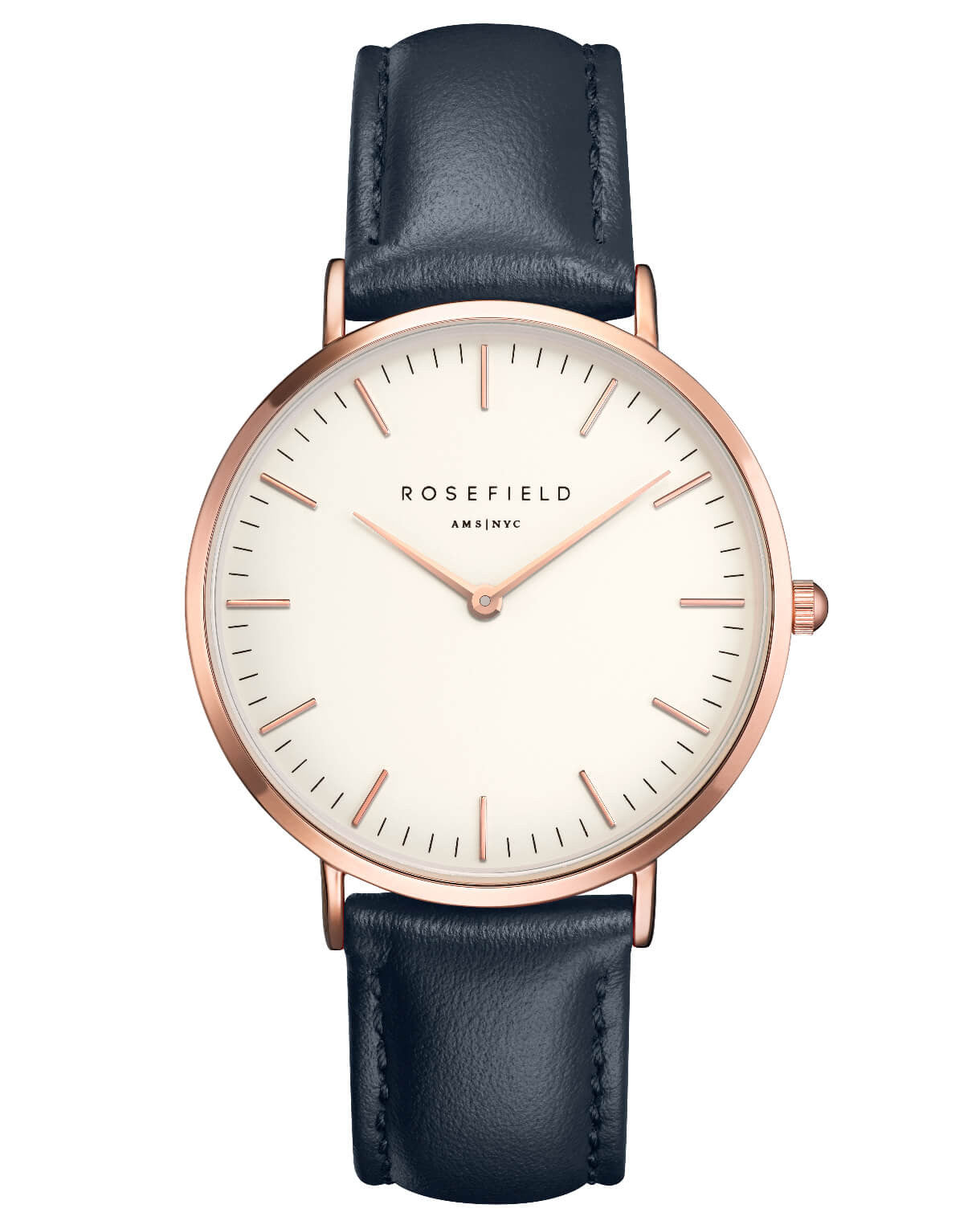 Montre Rosefield The BOWERY White Blue Rose Gold BWBUR-B14 - PRECIOVS