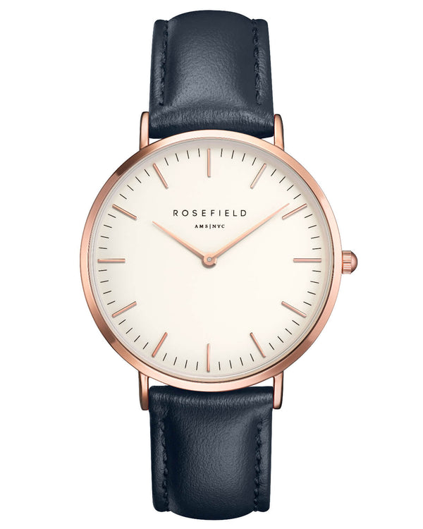 Montre Rosefield The BOWERY White Blue Rose Gold BWBUR-B14 - PRECIOVS