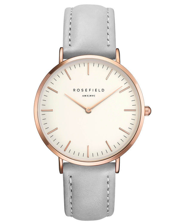 Montre Rosefield The BOWERY White Grey Rose Gold BWGR-B9 - PRECIOVS