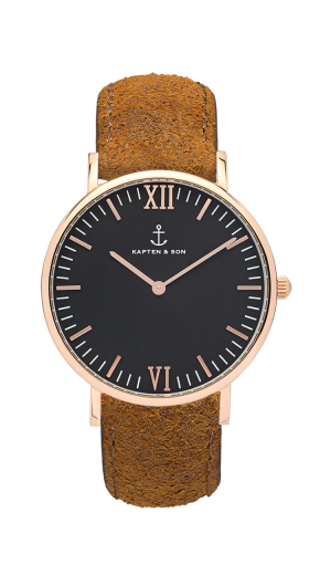 Montre Kapten & Son Black Brown Vintage Leather - PRECIOVS