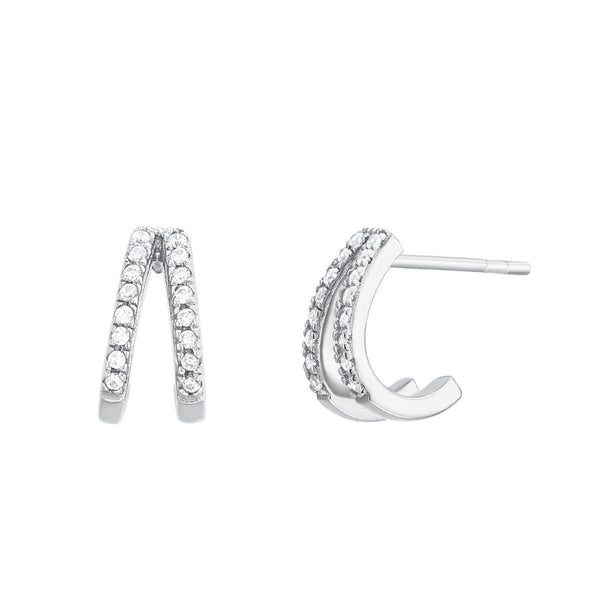 Boucles d'oreilles I.Ma.Gi.N Jewels Bo ring duo white Argent - PRECIOVS