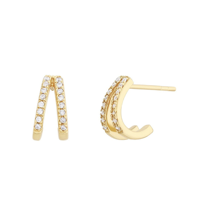 Boucles d'oreilles I.Ma.Gi.N Jewels Bo ring duo white Or Jaune - PRECIOVS